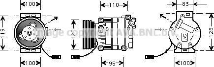 Prasco FTK034 - Compressor, air conditioning autospares.lv