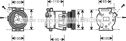 Prasco FTK035 - Compressor, air conditioning autospares.lv