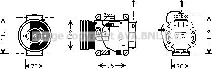 Prasco FTK036 - Compressor, air conditioning autospares.lv