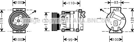 Prasco FTK033 - Compressor, air conditioning autospares.lv