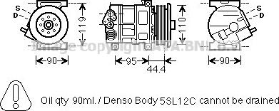 Prasco FTK394 - Compressor, air conditioning autospares.lv
