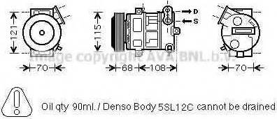 Prasco FTK332 - Compressor, air conditioning autospares.lv