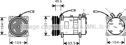 Prasco FTK373 - Compressor, air conditioning autospares.lv