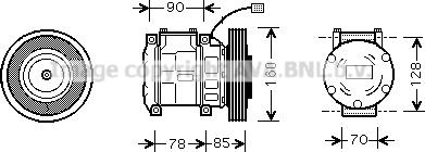 Prasco HDAK019 - Compressor, air conditioning autospares.lv