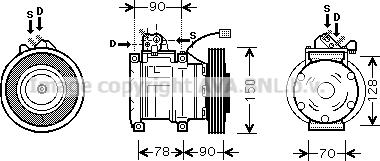 Prasco HDK181 - Compressor, air conditioning autospares.lv