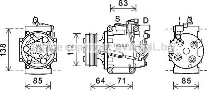 Prasco HDK310 - Compressor, air conditioning autospares.lv