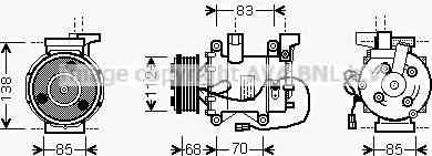 Prasco HDK207 - Compressor, air conditioning autospares.lv