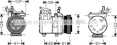 Prasco HYK161 - Compressor, air conditioning autospares.lv