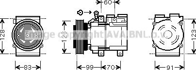 Prasco HYAK138 - Compressor, air conditioning autospares.lv