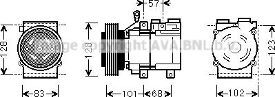 Prasco HYAK324 - Compressor, air conditioning autospares.lv