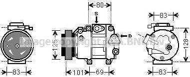 Prasco HYAK240 - Compressor, air conditioning autospares.lv