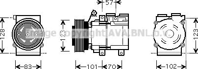 Prasco HYAK219 - Compressor, air conditioning autospares.lv