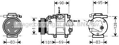 Prasco HYAK237 - Compressor, air conditioning autospares.lv