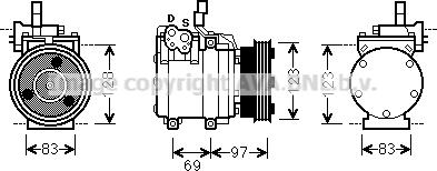 Prasco HYK065 - Compressor, air conditioning autospares.lv