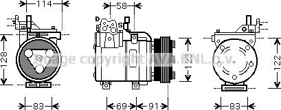 Prasco HYK196 - Compressor, air conditioning autospares.lv