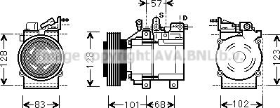 Prasco HYK324 - Compressor, air conditioning autospares.lv