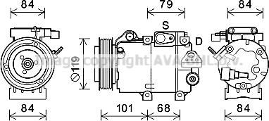 Prasco HYK374 - Compressor, air conditioning autospares.lv