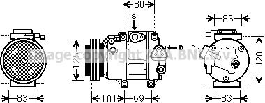 Prasco HYK240 - Compressor, air conditioning autospares.lv