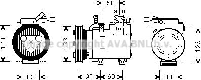 Prasco HYK250 - Compressor, air conditioning autospares.lv