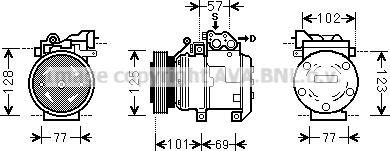 Prasco HYK208 - Compressor, air conditioning autospares.lv