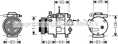 Prasco HYK214 - Compressor, air conditioning autospares.lv