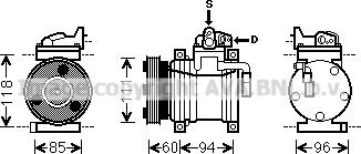 Prasco HYK217 - Compressor, air conditioning autospares.lv