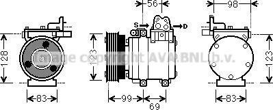 Prasco HYK221 - Compressor, air conditioning autospares.lv