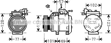 Prasco HYK222 - Compressor, air conditioning autospares.lv