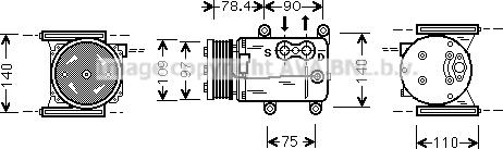 Prasco JRAK025 - Compressor, air conditioning autospares.lv