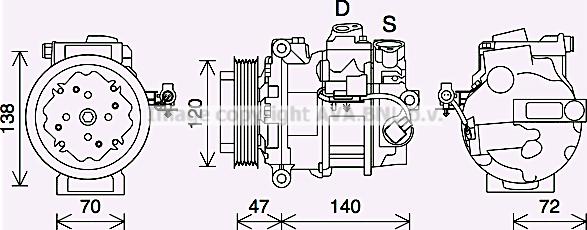 Prasco JRK057 - Compressor, air conditioning autospares.lv