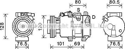 Prasco KAAK218 - Compressor, air conditioning autospares.lv