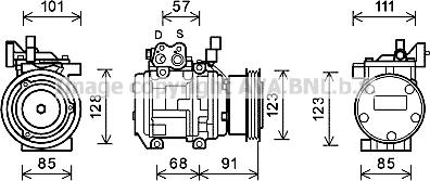 Prasco KAK145 - Compressor, air conditioning autospares.lv