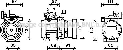 Prasco KAK155 - Compressor, air conditioning autospares.lv