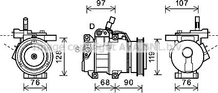 Prasco KAK161 - Compressor, air conditioning autospares.lv