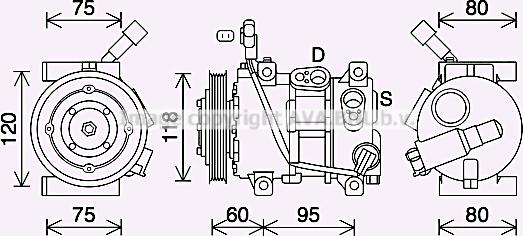 Prasco KAK291 - Compressor, air conditioning autospares.lv