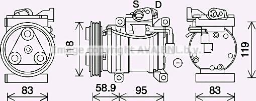 Prasco KAK283 - Compressor, air conditioning autospares.lv