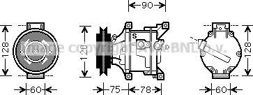 Prasco KBAK001 - Compressor, air conditioning autospares.lv