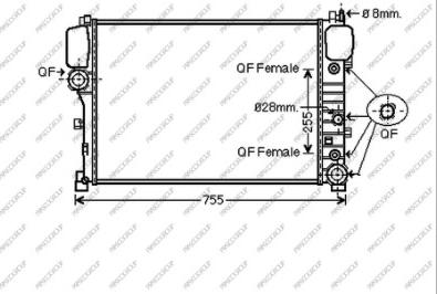 Prasco ME526R002 - Radiator, engine cooling autospares.lv