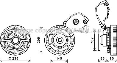 Prasco MEC258 - Clutch, radiator fan autospares.lv