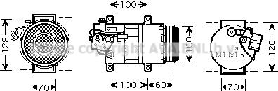 Prasco MSAK404 - Compressor, air conditioning autospares.lv