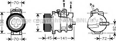 Prasco MSAK432 - Compressor, air conditioning autospares.lv
