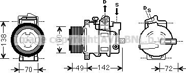 Prasco MSAK566 - Compressor, air conditioning autospares.lv