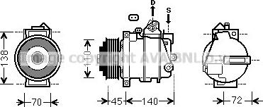 Prasco MSAK568 - Compressor, air conditioning autospares.lv