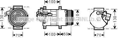 Prasco MSAK576 - Compressor, air conditioning autospares.lv