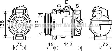 Prasco MSAK614 - Compressor, air conditioning autospares.lv