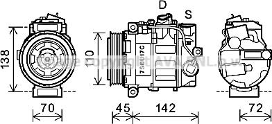 Prasco MSAK615 - Compressor, air conditioning autospares.lv