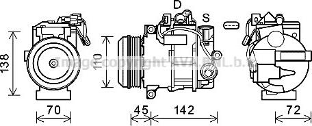 Prasco MSAK682 - Compressor, air conditioning autospares.lv