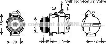 Prasco MSAK672 - Compressor, air conditioning autospares.lv