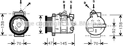 Prasco MSAK390 - Compressor, air conditioning autospares.lv