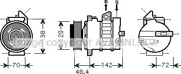 Prasco MSK437 - Compressor, air conditioning autospares.lv